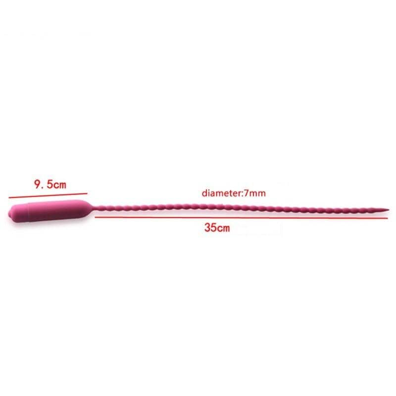 10-Speed Beaded Silicone Penis Plug 14 Inches Long - Image 8