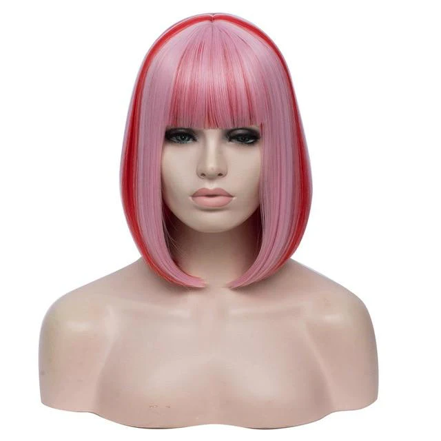 14 Inches Bicolor Straight Short Wig - Image 4