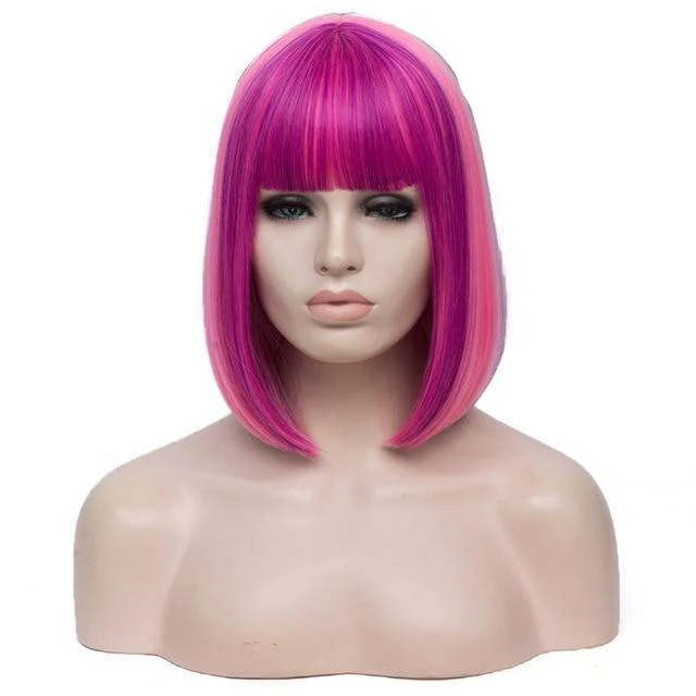 14 Inches Bicolor Straight Short Wig - Image 6