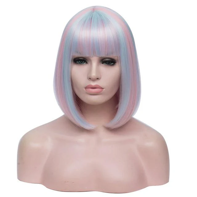 14 Inches Bicolor Straight Short Wig - Image 7