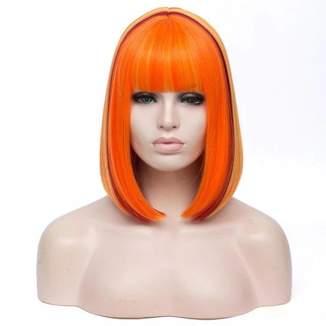 14 Inches Bicolor Straight Short Wig - Image 8