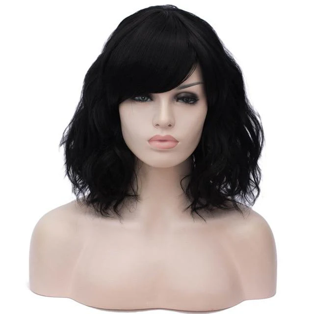 14 Inches Short Wavy Hair with Bangs - Image 4
