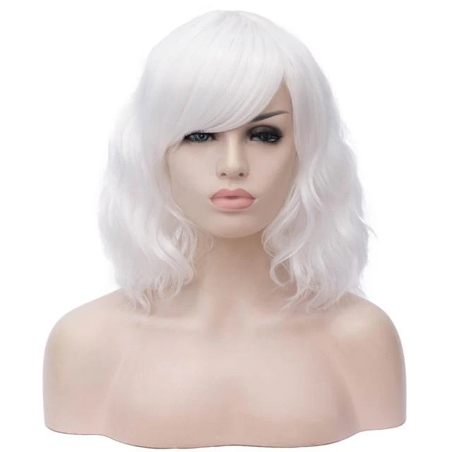 14 Inches Short Wavy Hair with Bangs - Image 5