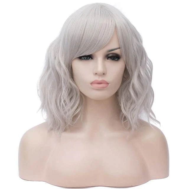 14 Inches Short Wavy Hair with Bangs - Image 6