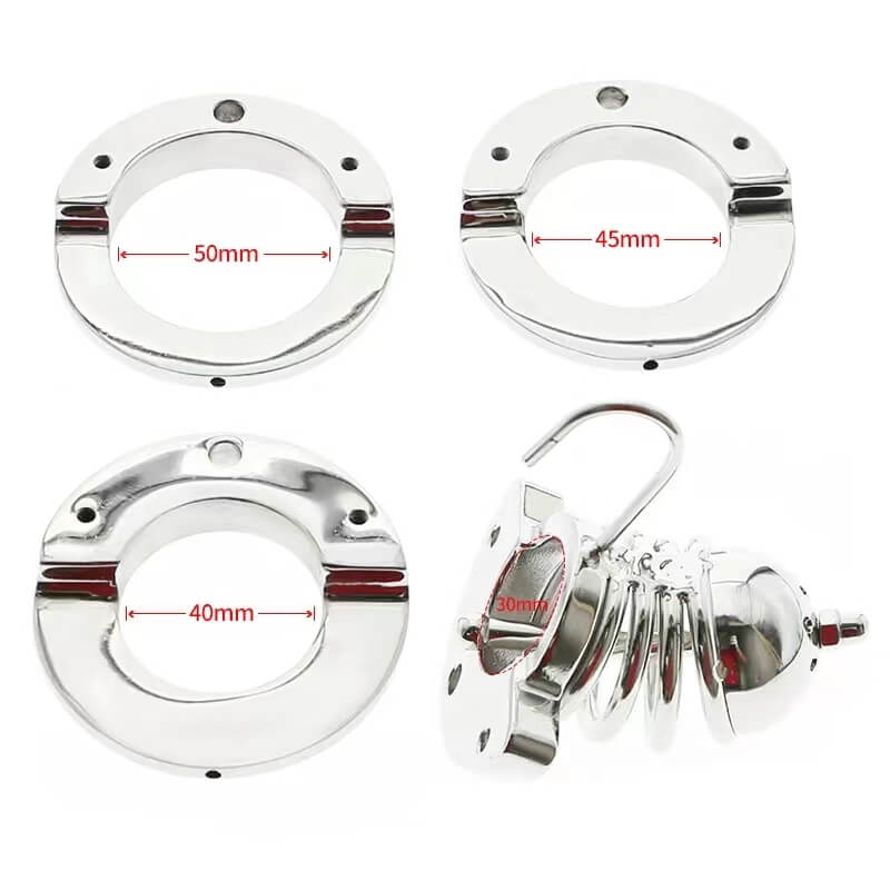2 in1 Stainless Steel Helmet Chastity Cage - Image 5