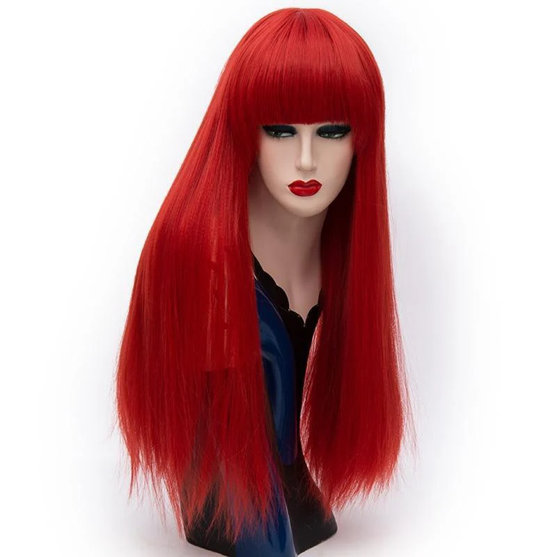 22 Inches Long Straight Wig with Bangs