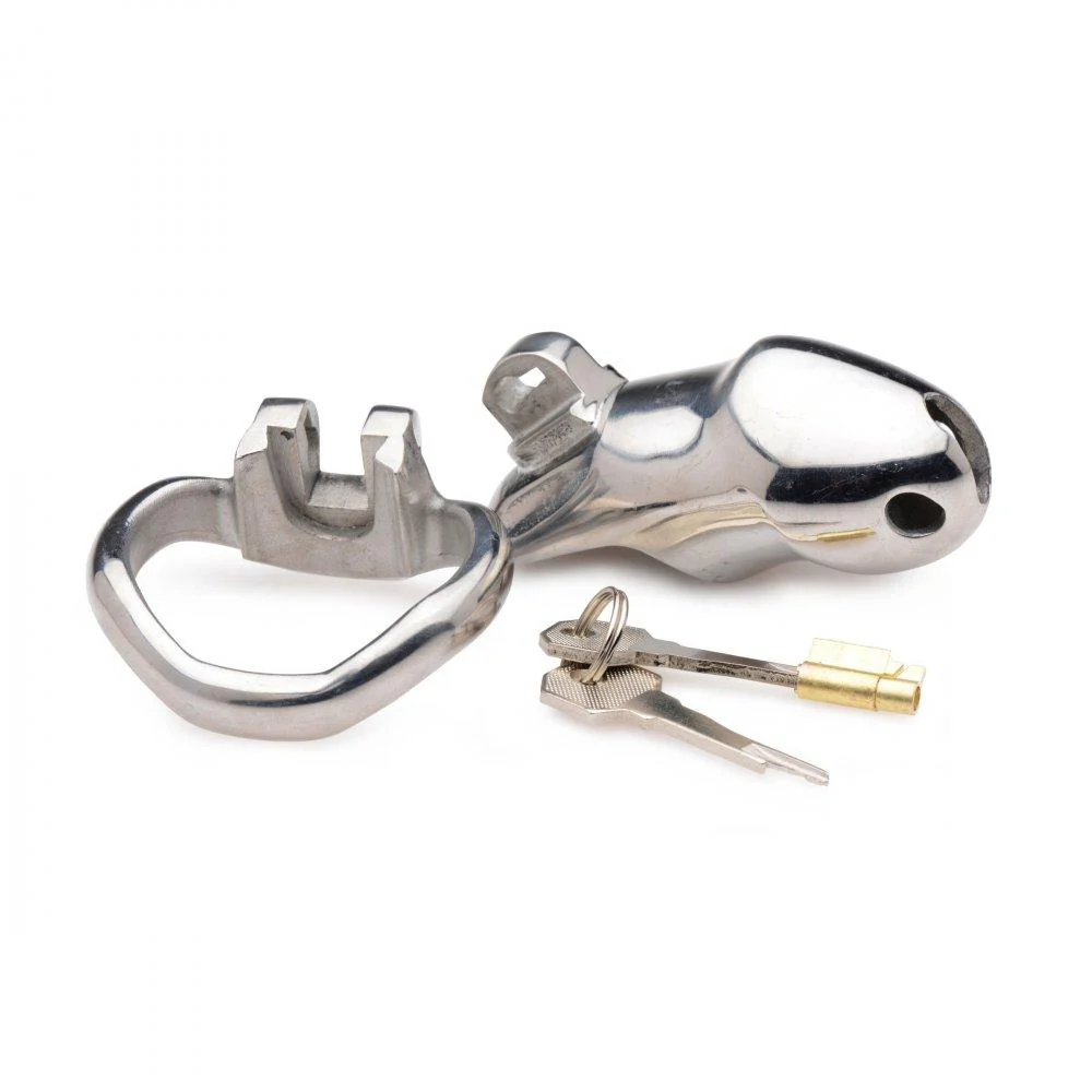 Stainless Steel Locking Chastity Cage - Image 2