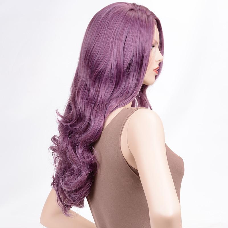 24 Inches Purple Long Wavy Wig - Image 3