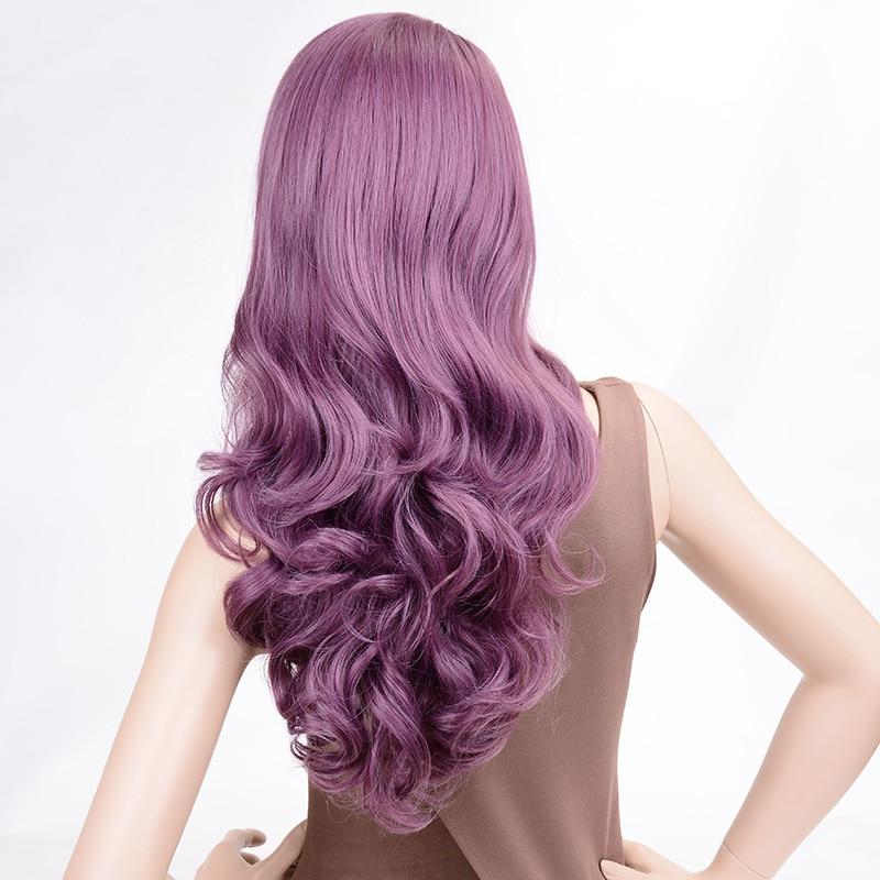 24 Inches Purple Long Wavy Wig - Image 4