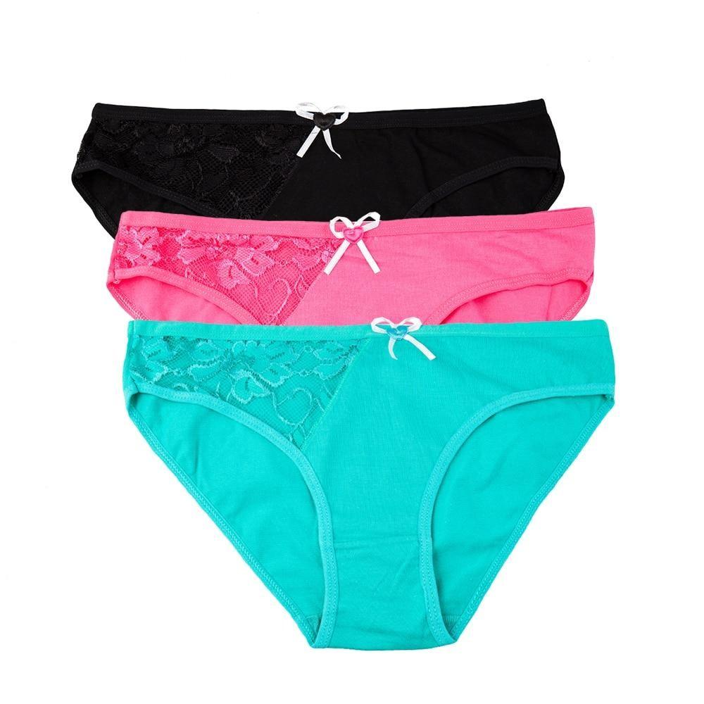 3 Pcs Sissy Lace Cotton Panties