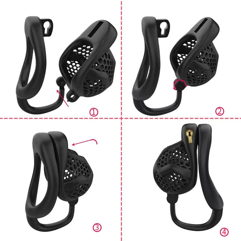 3D Chastity Cage with Separate Ring - Image 7