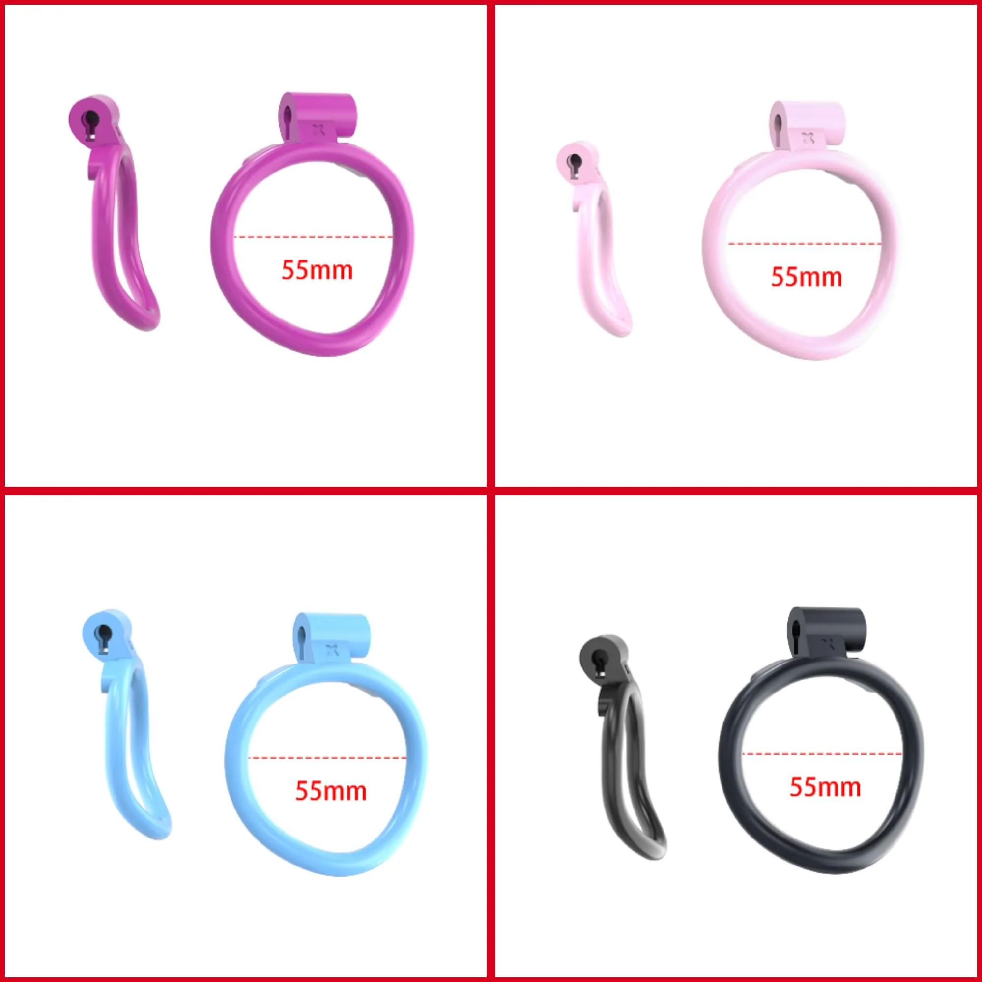 3D Cobra Male Chastity Cage with 4 Arc Rings - Image 11
