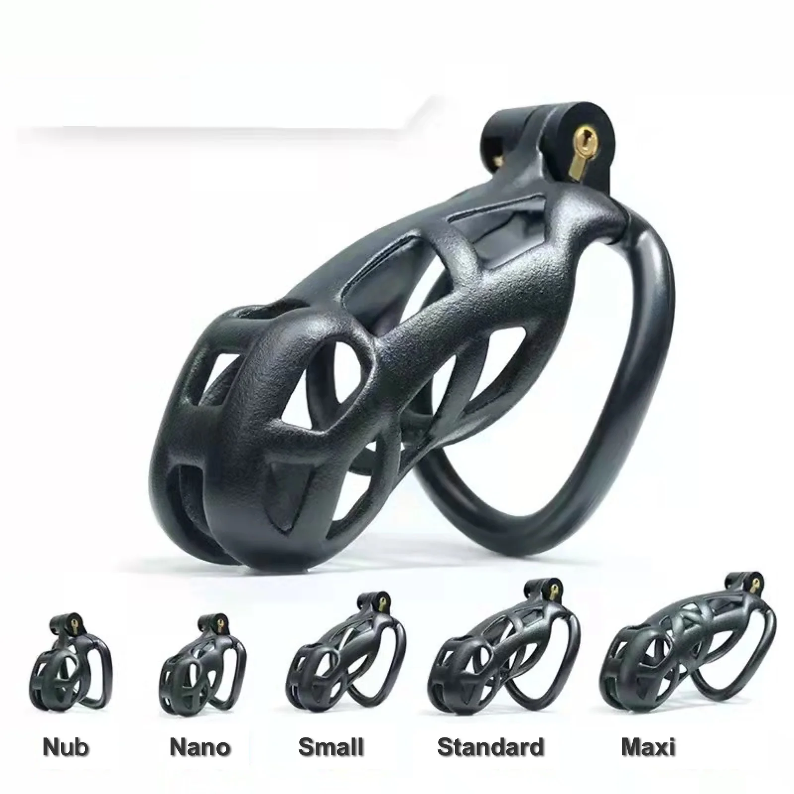 3D Cobra Male Chastity Cage with 4 Arc Rings - Image 9