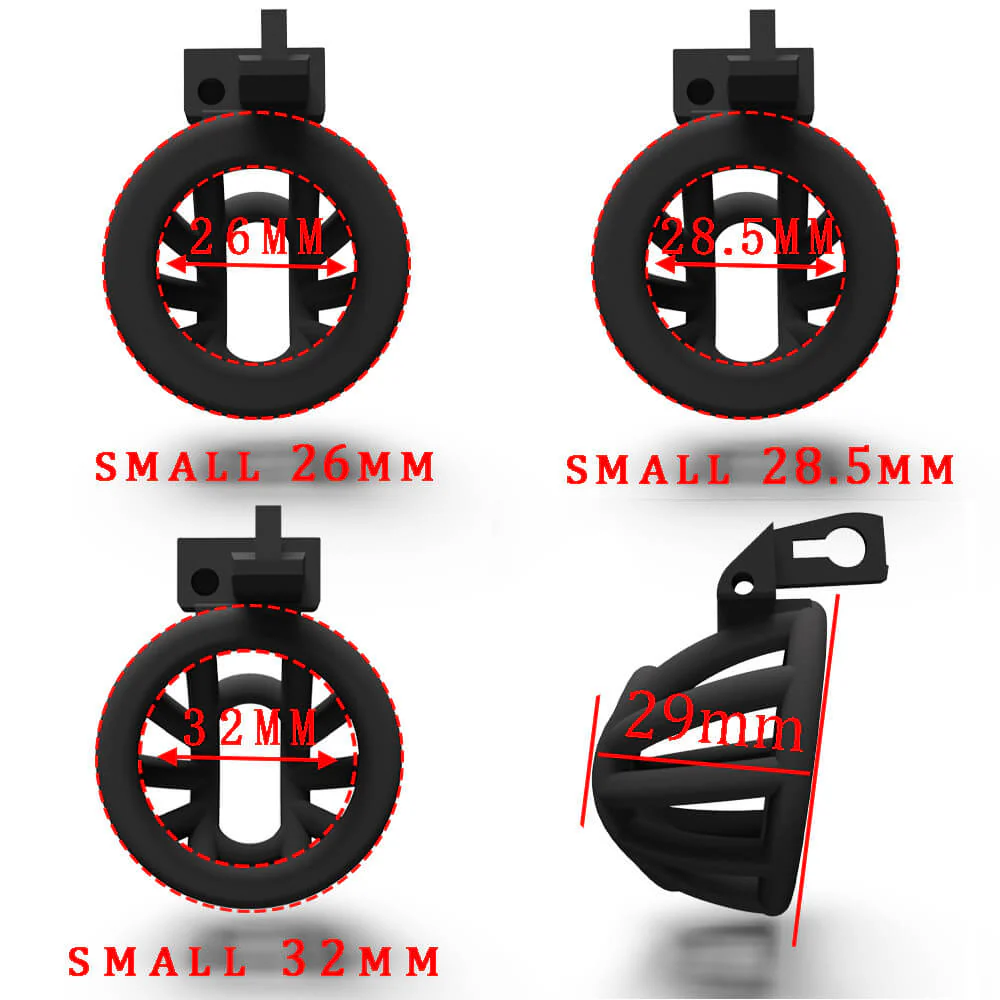 3D Small Chastity Cage with 4 rings - Image 3