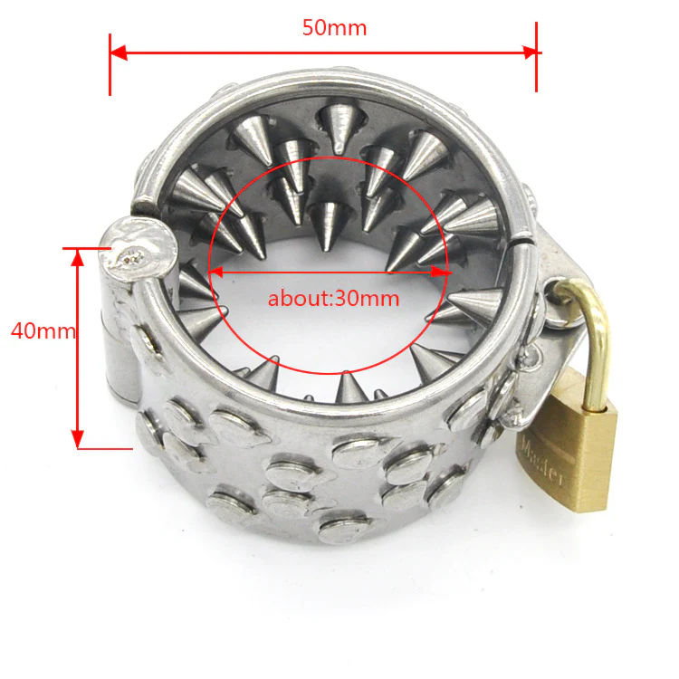 4 Row Spiked Cock Ring - Image 4