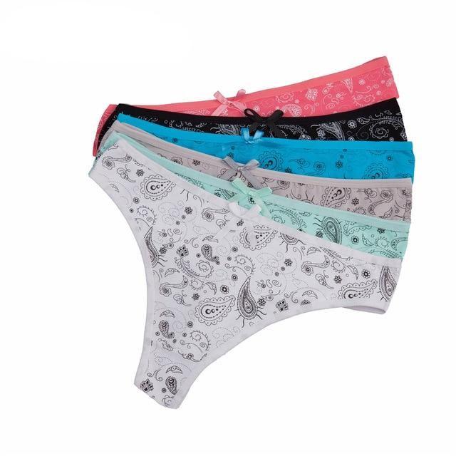 6 Pcs Floral G-string Thong Set - Image 4