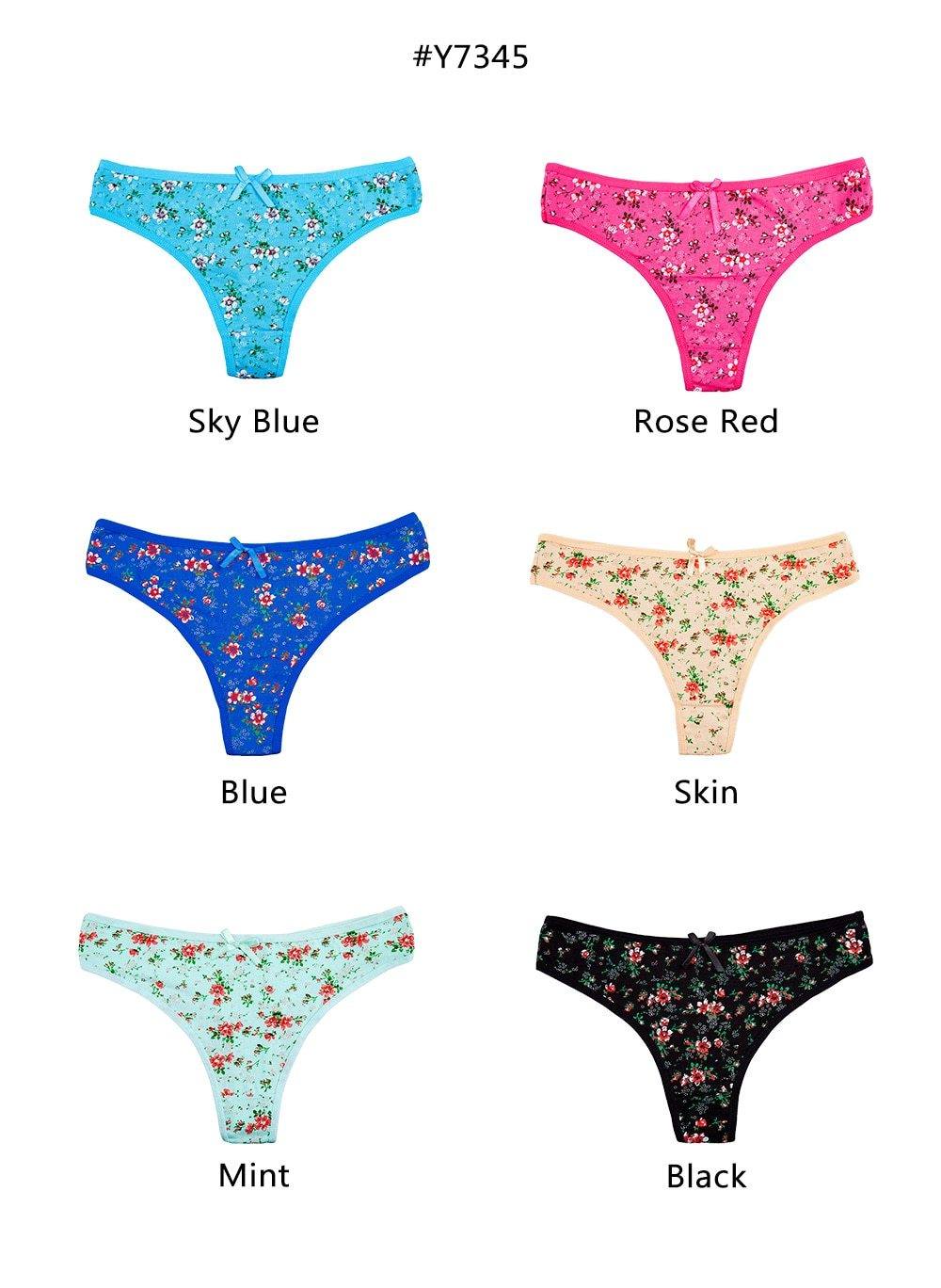 6 Pcs Floral G-string Thong Set - Image 9