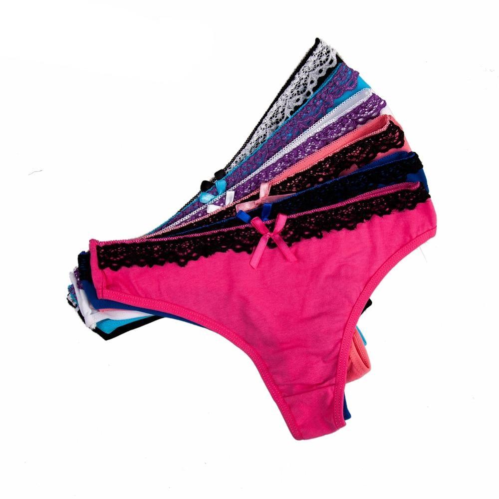 6 Pcs Lace Cotton G-String