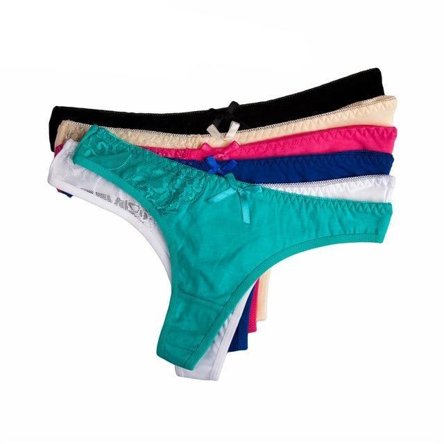 6 Pcs Lace Cotton G-String - Image 4