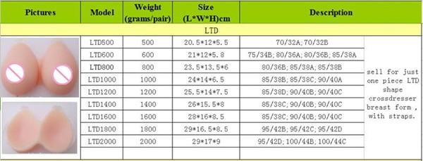 C Cup Breast Forms w/ Straps 800g/pair - Image 4