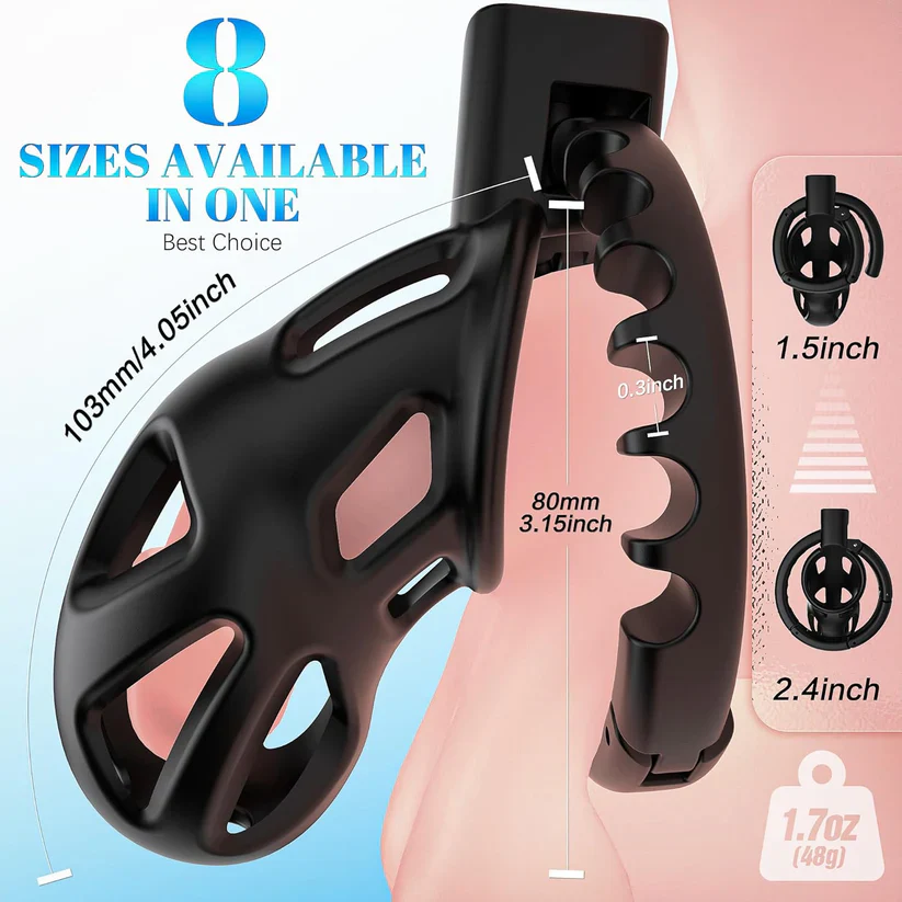 Adjustable Pink Chastity Cage - Image 11