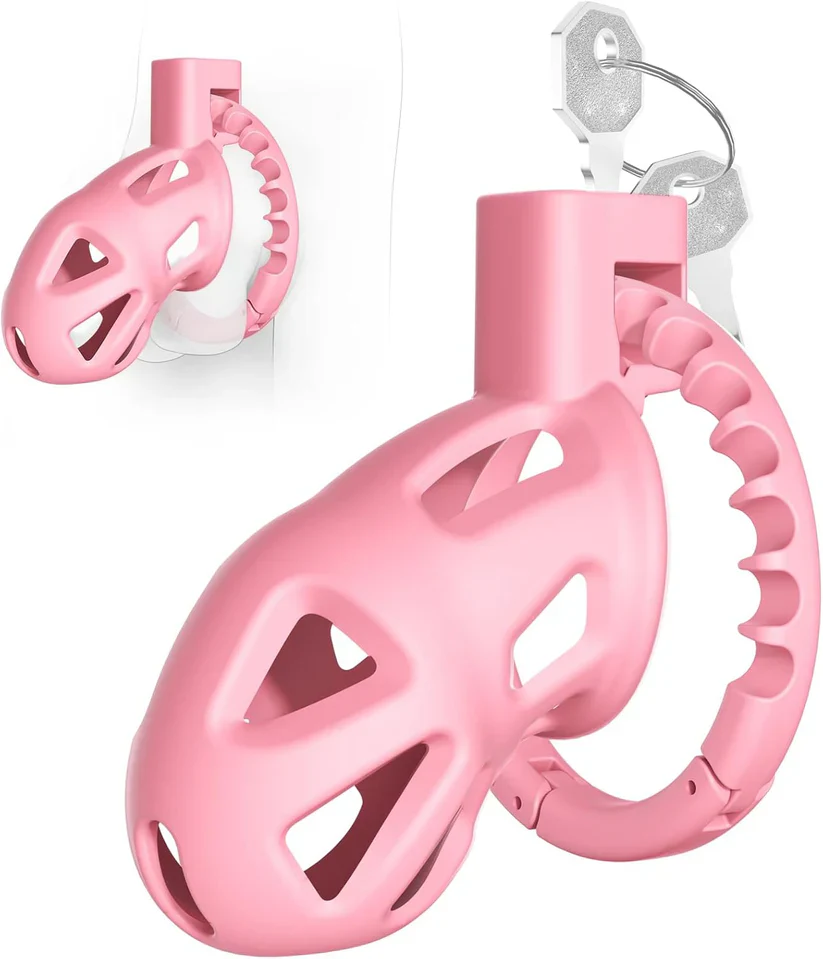 Adjustable Pink Chastity Cage - Image 15
