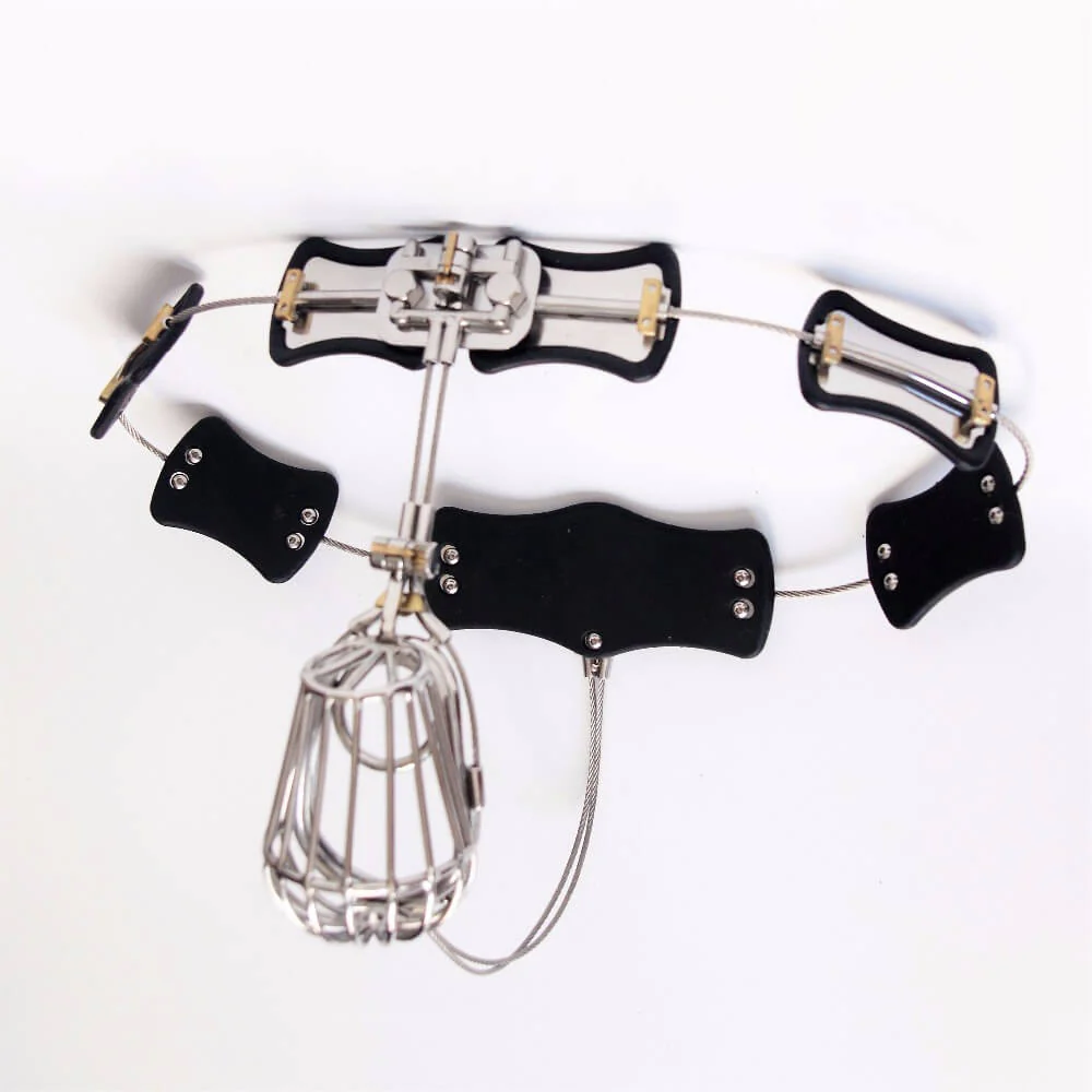 Adjustable Stainless Steel Male Chastity Belt - Image 4