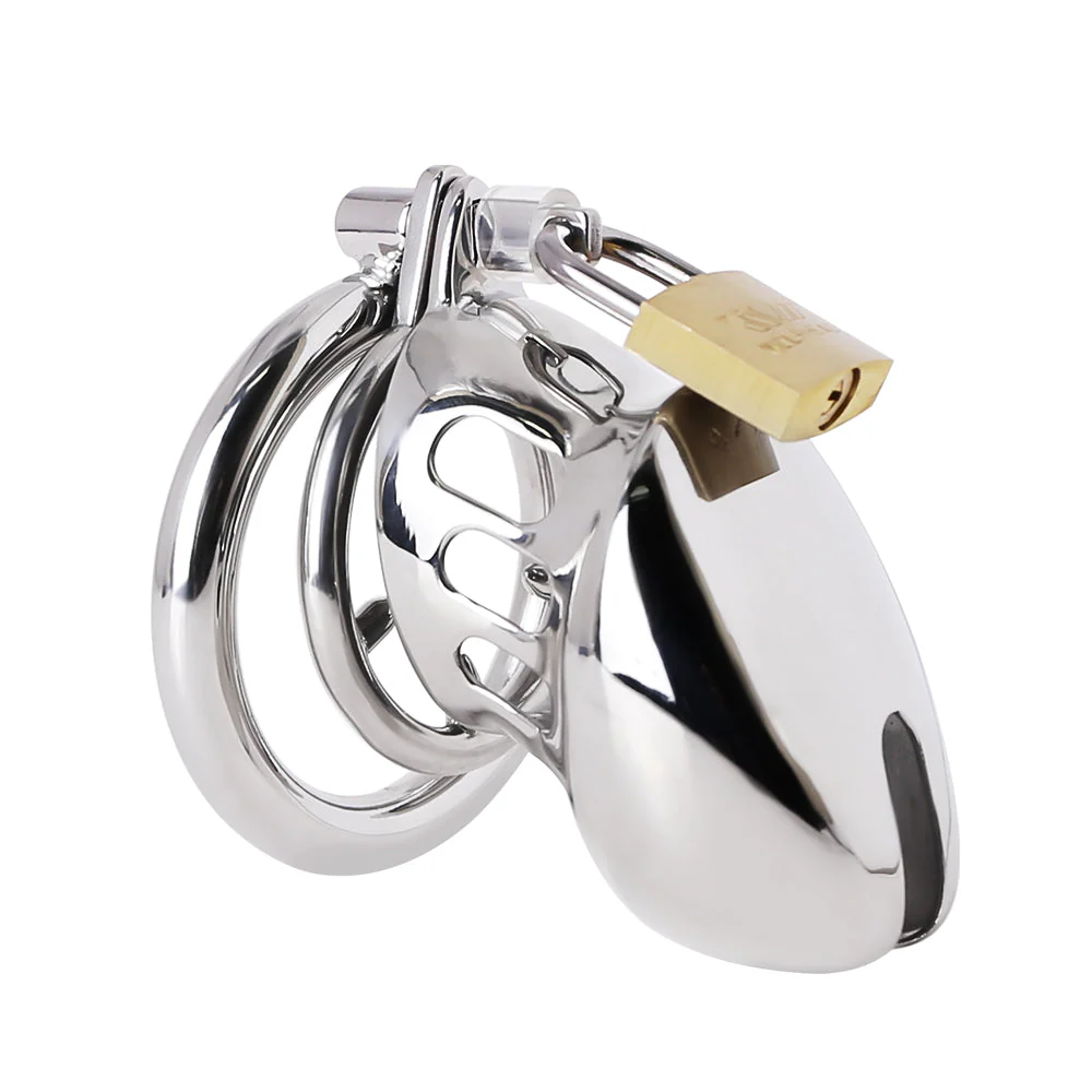 BDSM Stainless Steel Chastity Device With Spike Ring - Image 3