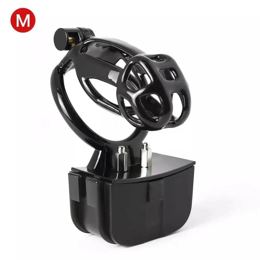 Black Electric Shock Mamba Chastity Cage - Image 6