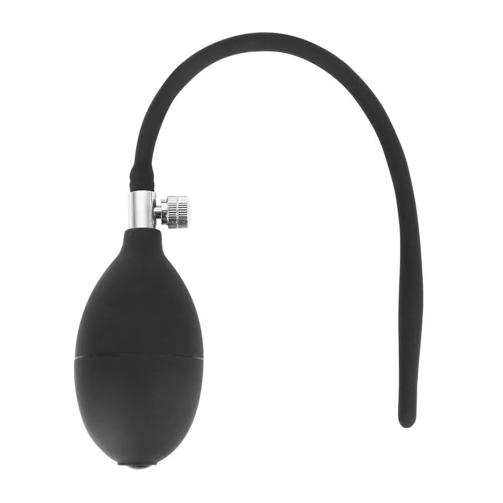 Black Inflatable Silicone Penis Plug - Image 4