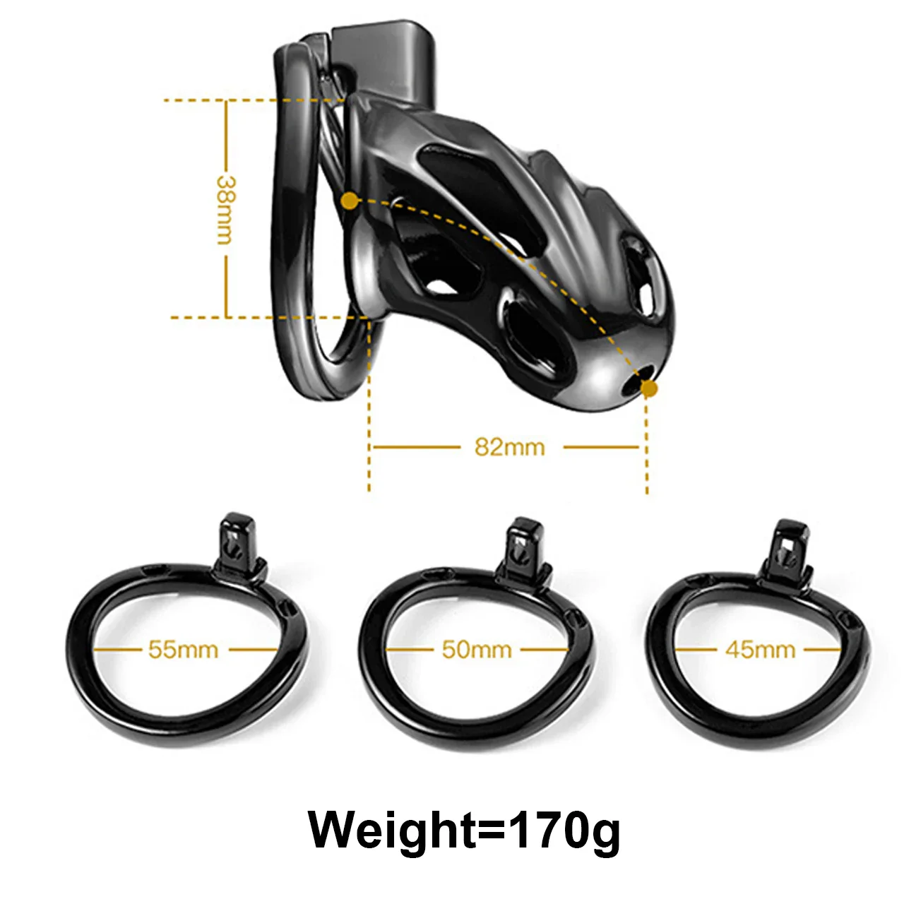 Black Metal Chastity Cage - Image 5