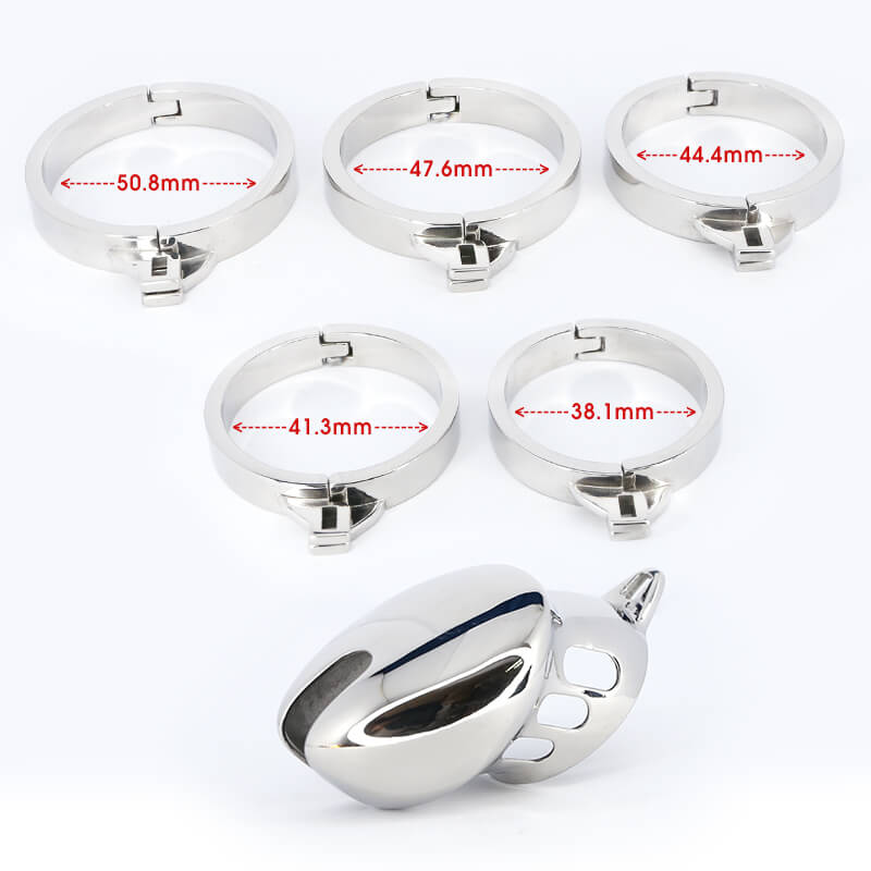 Bondage Stainless Steel Chastity Cage With Spike Ring - Image 5