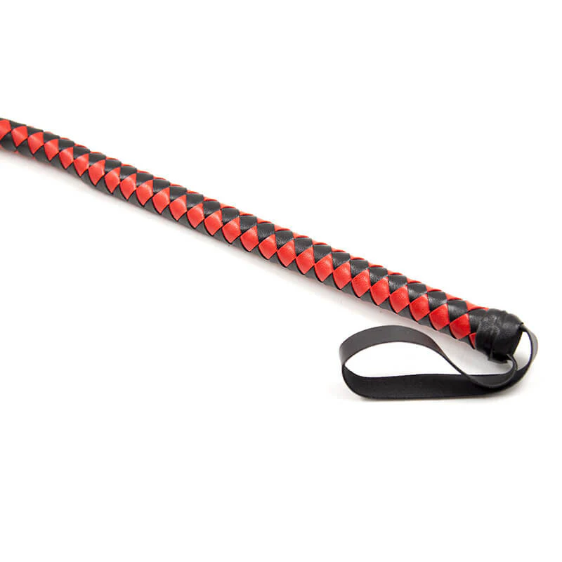 Braided Leather Pink Whip - Image 3