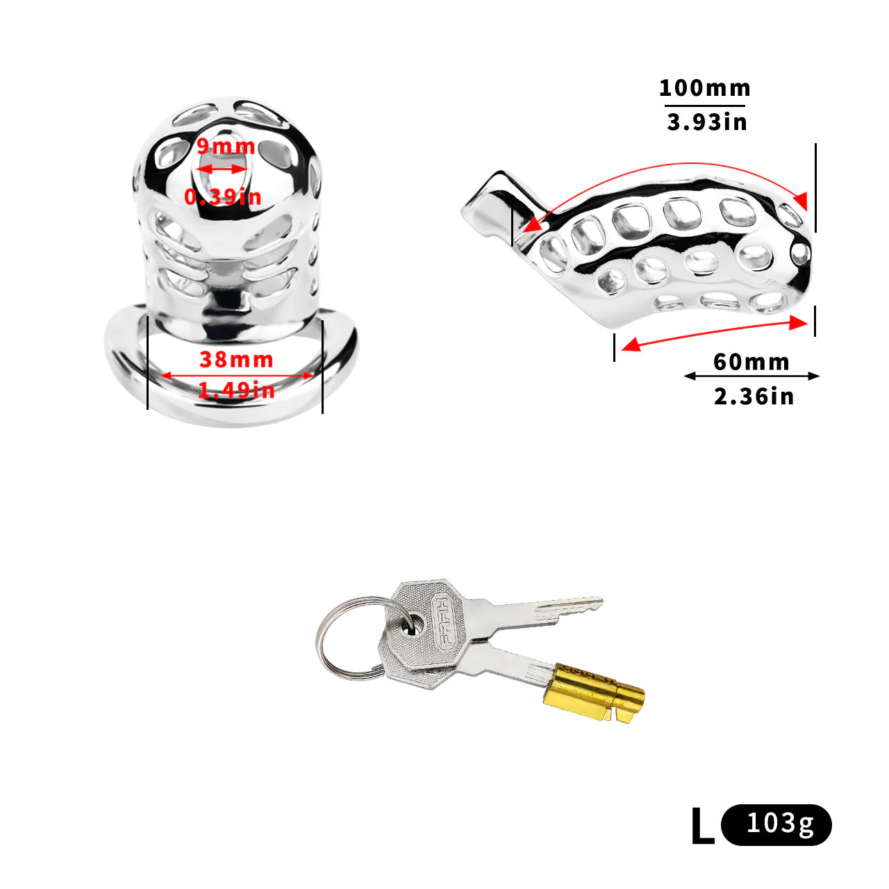 Breathable Steel Chastity Cage - Image 10
