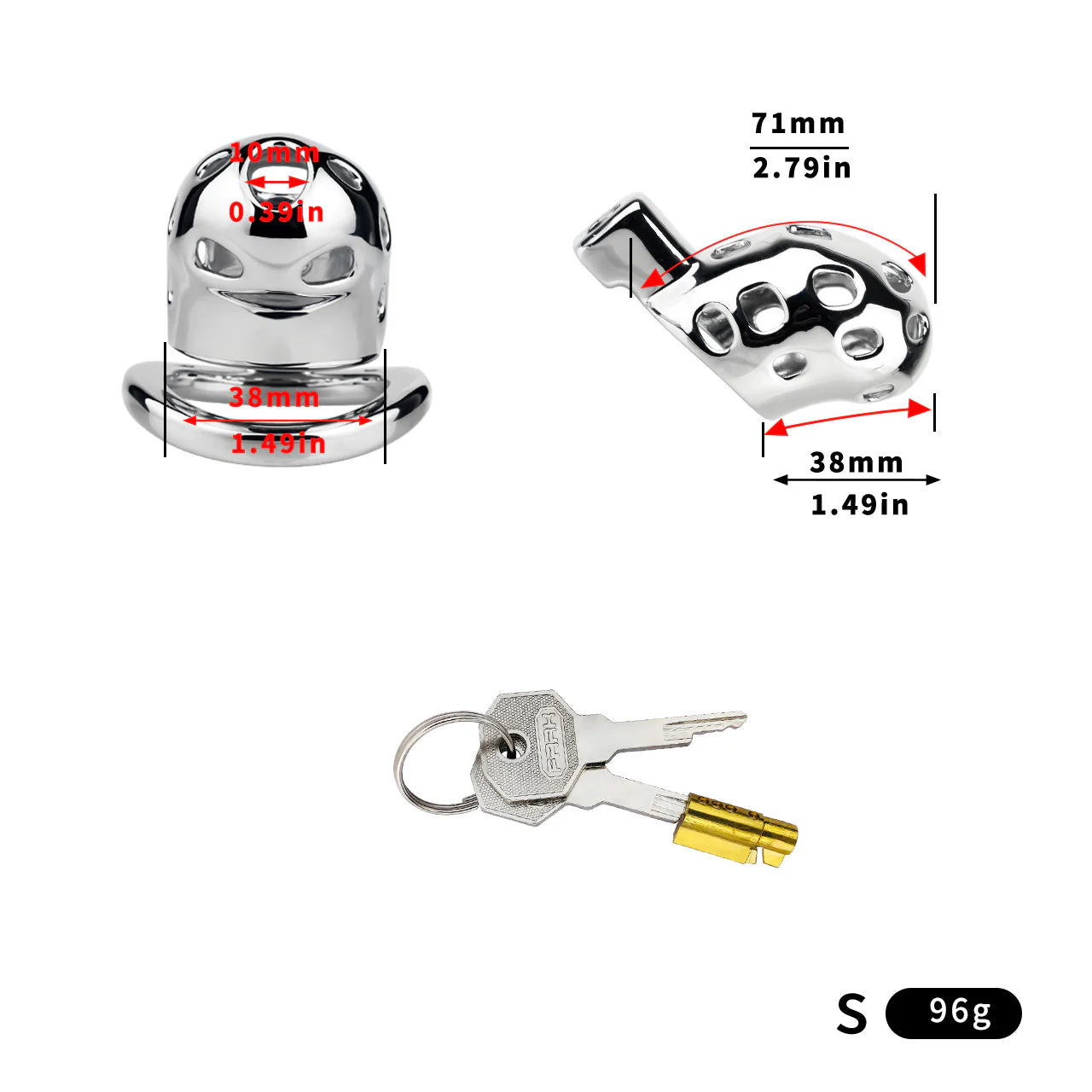 Breathable Steel Chastity Cage - Image 9