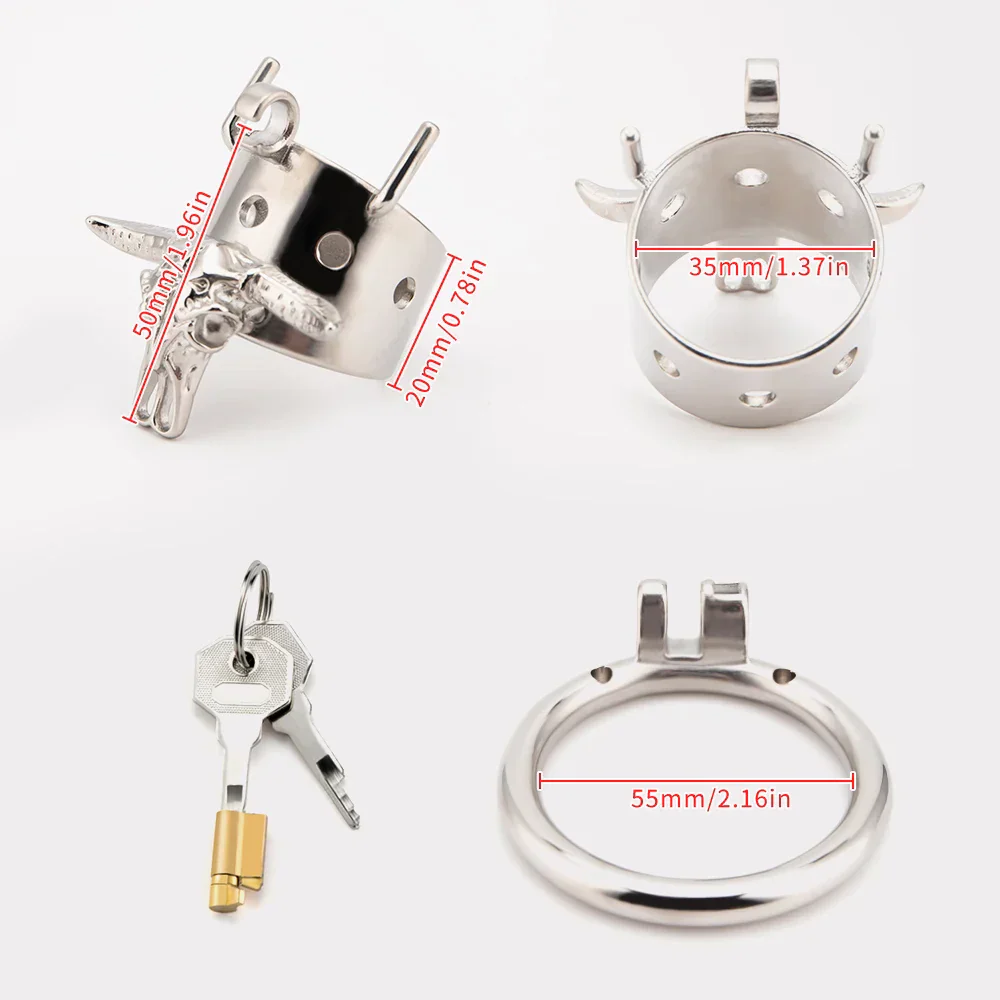 Bull Head Skeleton Chastity Cage - Image 9