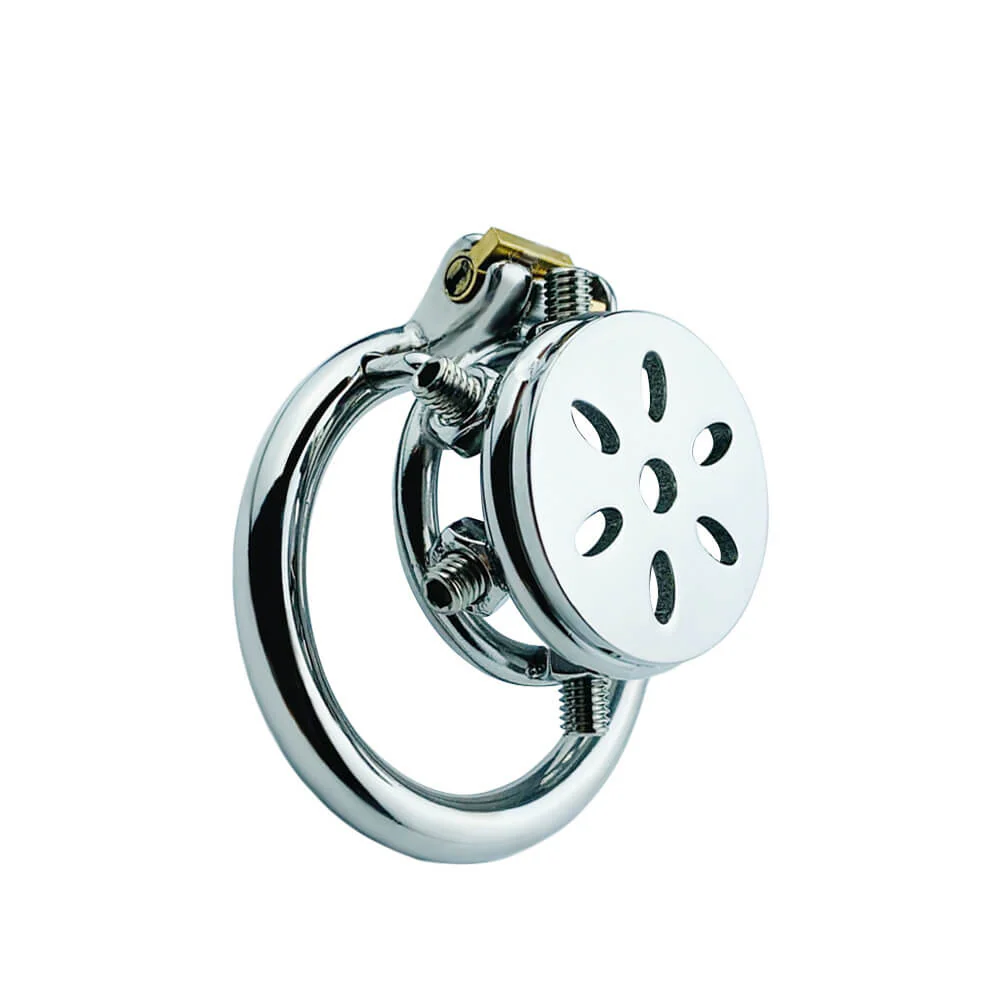 Button Ding Flat Chastity Lock With Spikes - Image 5