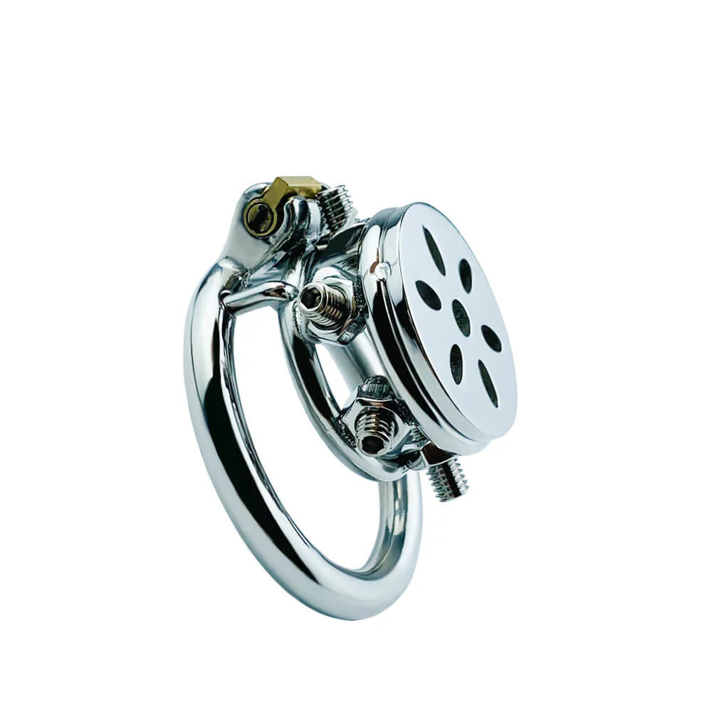 Button Ding Flat Chastity Lock With Spikes - Image 6