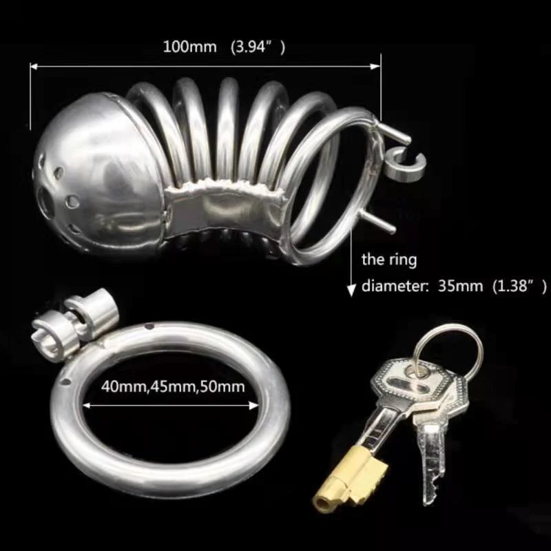CC35 Steel Chastity Cage 3.94  Inches Long - Image 2
