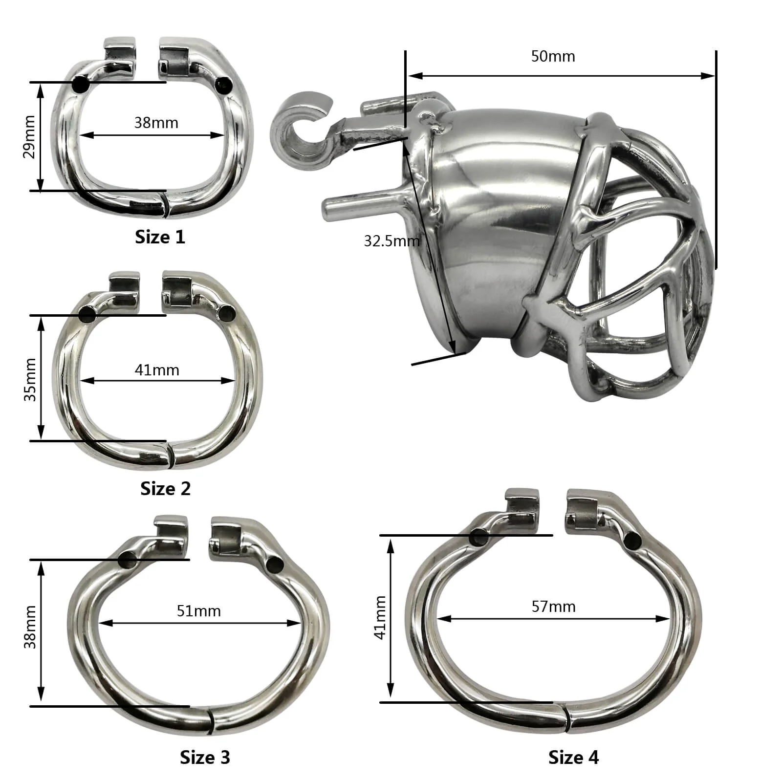 CC39 Stainless Steel Stealth Lock Cock Cage - Image 4