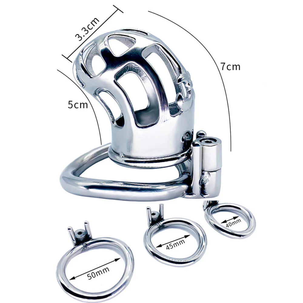 CC73 Men's stainless steel arc ring chastity lock - Image 4