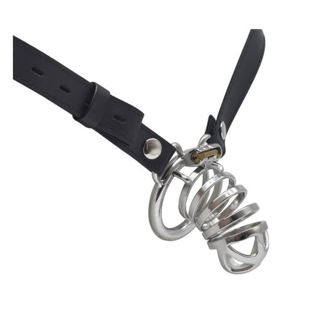 CC75 Bondage Cock Cage with Male Chastity Belt - Image 6