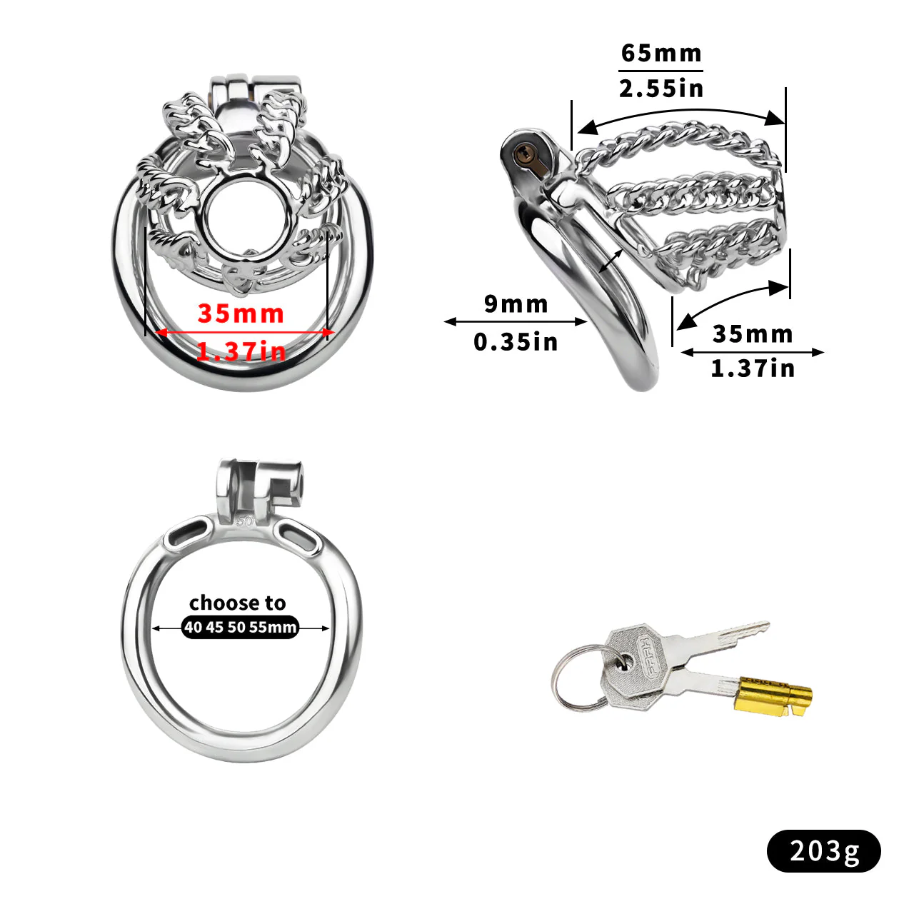 Chainmail Chastity Cage with Belt - Image 6