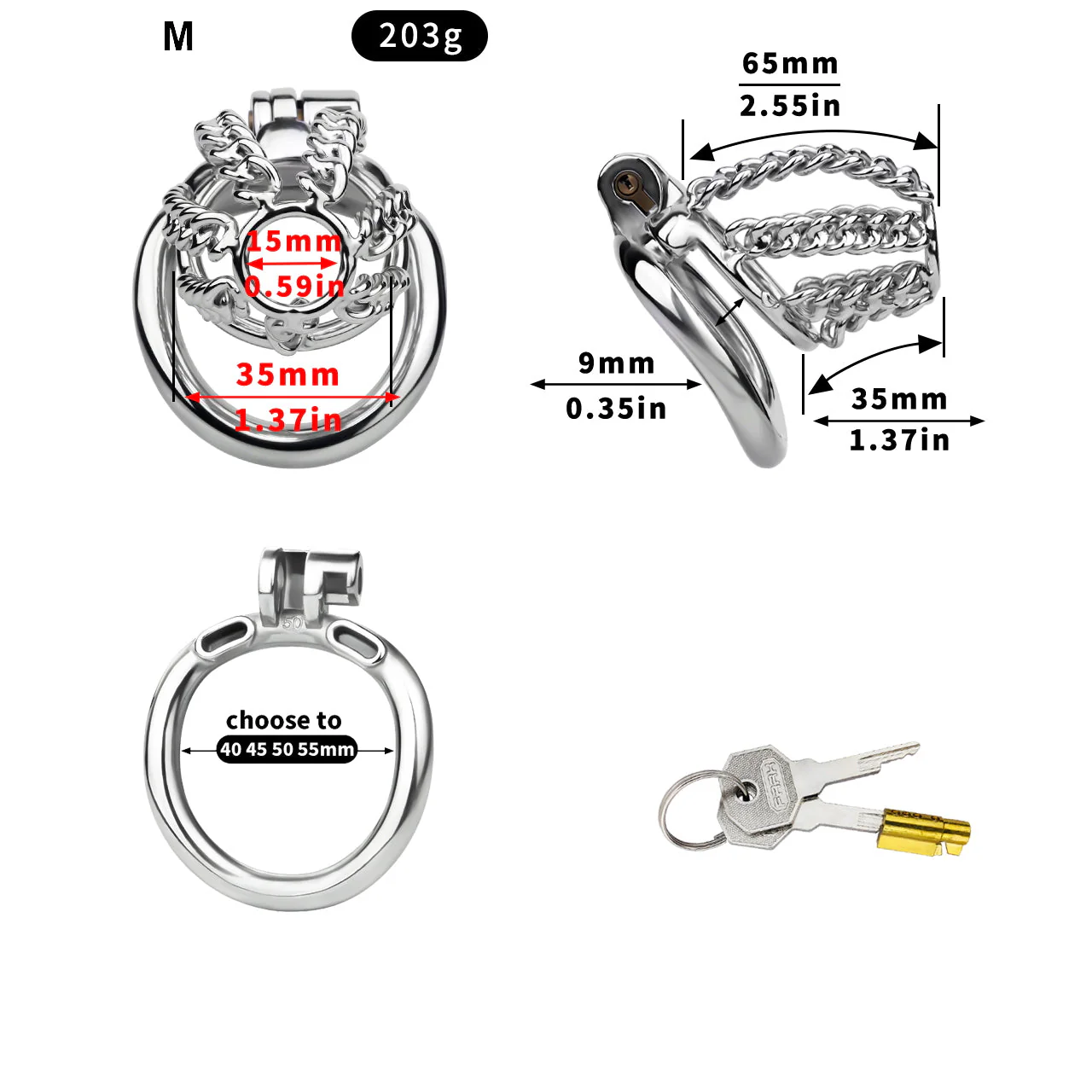 Chainmail Steel Chastity Cage - Image 8