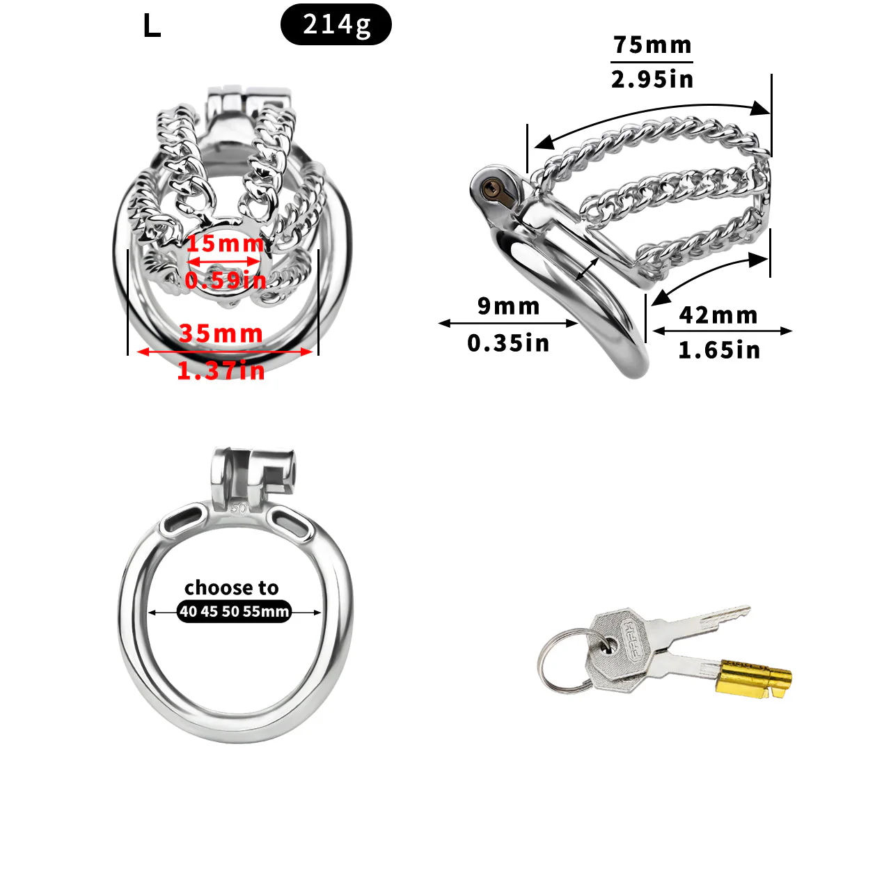 Chainmail Steel Chastity Cage - Image 9
