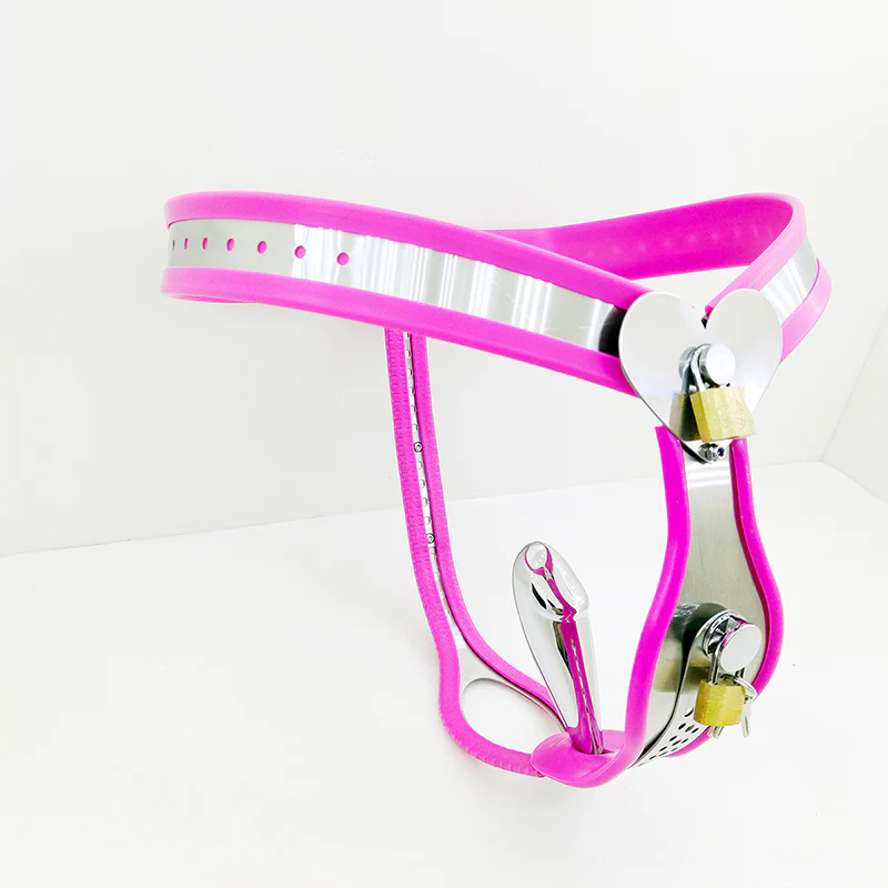 Chastity Belt With Anal Vagina Plug Removable - Image 3