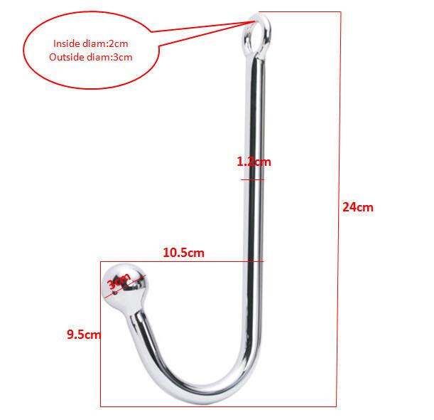 Chrome Plated Anal Hook w/ Ball Hole - Image 2