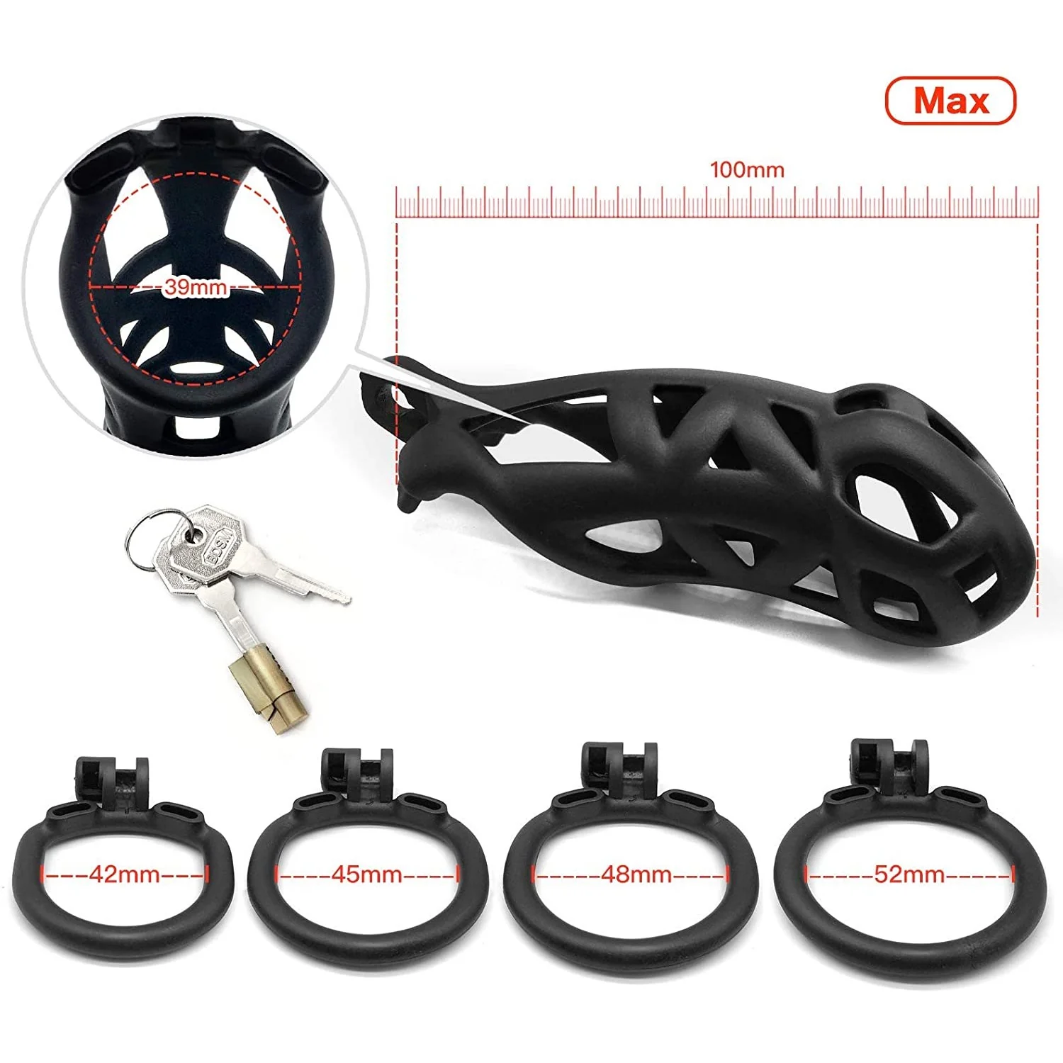 Cobra Male Chastity Device Kit 1.97 to 3.94 inches Long - Image 3