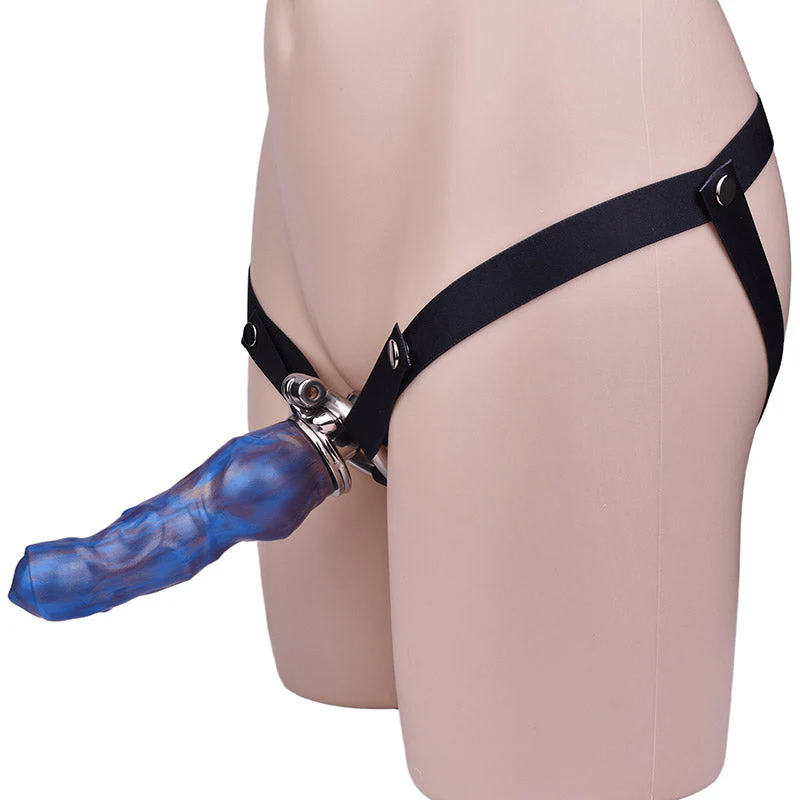 Inverted Chastity Cage - Cock Block Device With Monster Dildo - Image 10