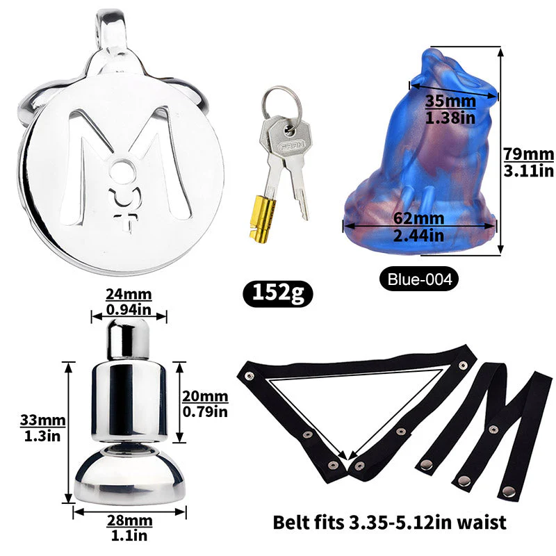 Inverted Chastity Cage - Cock Block Device With Monster Dildo - Image 17